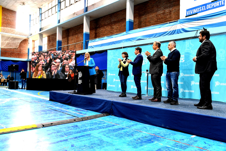 Magario durante el acto