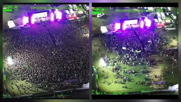 Foto aérea del acto en Moreno